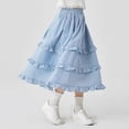 thumbnail image 4 of BFHHYA Girls Plaid Long Skirt High Waisted Flowy Tiered A-Line Skirts Tween Y2K Fashion Summer Skirt Size 7-16 Years, 4 of 7