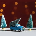 thumbnail image 7 of Duslogis 72 Pcs Mini Christmas Sisal Snow Frost Trees with Wood Base Artificial Winter Bottle Brush Tabletop Trees for Christmas Decoration and Display (Green), 7 of 7