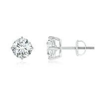 ANGARA IGI Certified Lab Grown 2 Ct Basket-Set Diamond Stud Earrings in Platinum for Women (Size-6.4mm|Color-F-G|Clarity-VS) | April Birthstone, Anniversary, Jewelry Gift for Women | Diamond Earrings