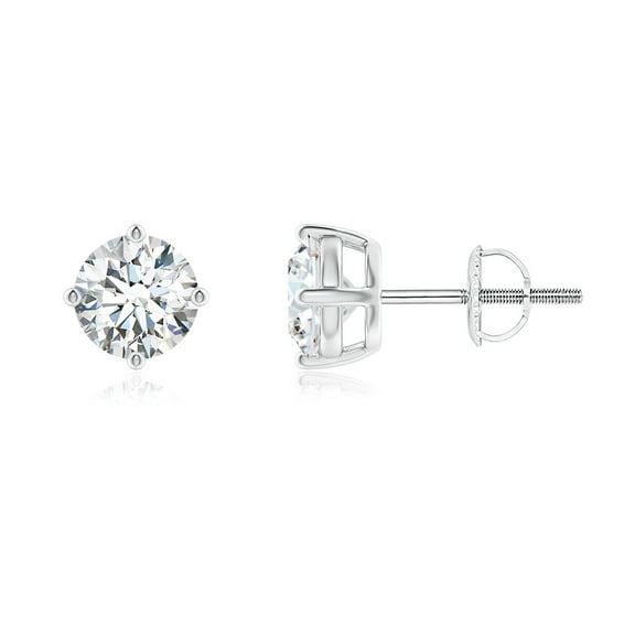 ANGARA IGI Certified Lab Grown 2 Ct Basket-Set Diamond Stud Earrings in Platinum for Women (Size-6.4mm|Color-F-G|Clarity-VS) | April Birthstone, Anniversary, Jewelry Gift for Women | Diamond Earrings