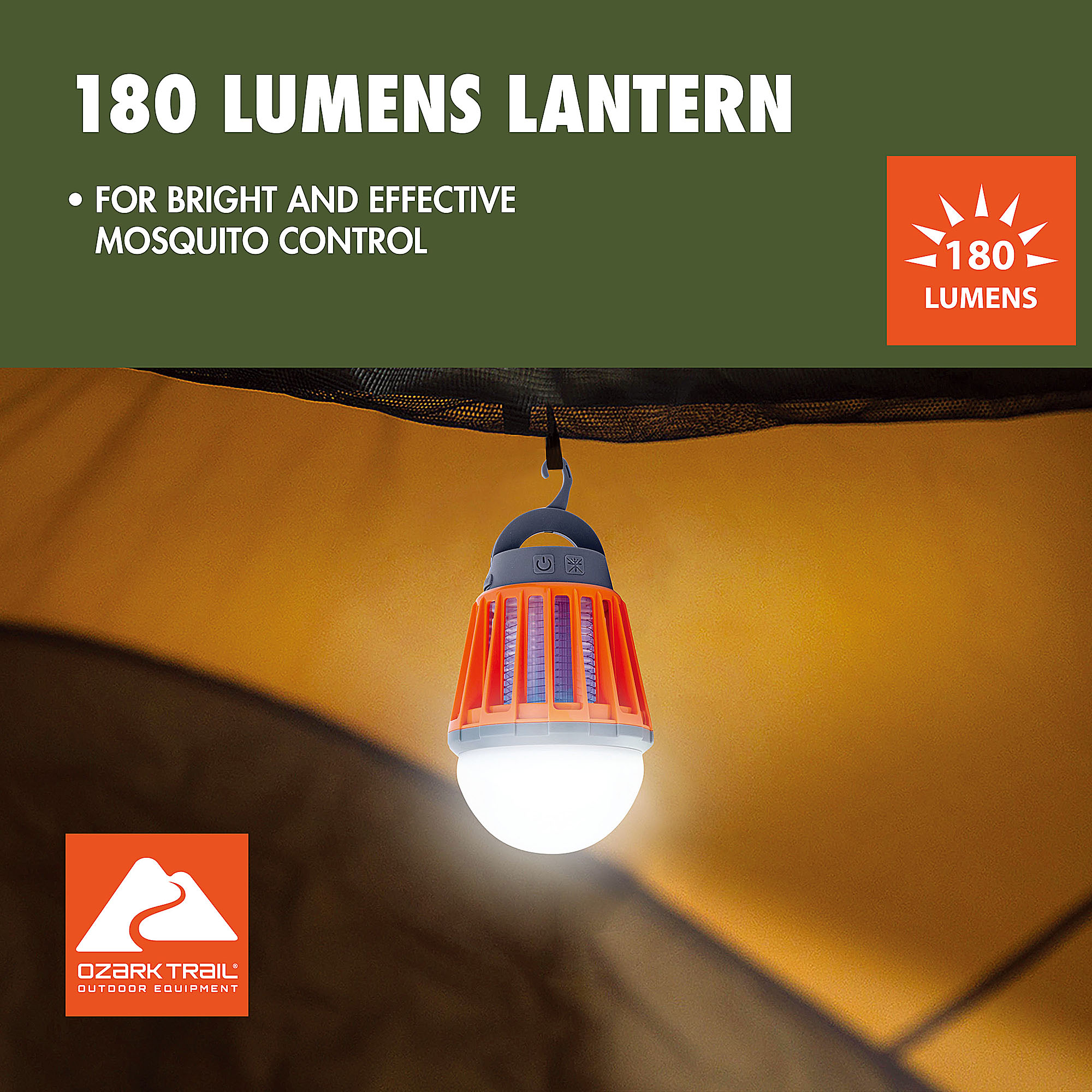 Ozark Trail Rechargeable Bug Zapper & LED Lantern, Orange photo 5