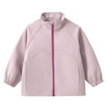 thumbnail image 3 of SERTG Kids Windproof Active Jacket Long Sleeve Solid Color Weather Casual Fall Winter Outerwear for Boys and Girls 4-16 Years(Pink,4-5 Years), 3 of 5