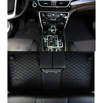 ZYCHUANGYING All Weather Luxury XPE Leather Custom Fits Floor Mats for BMW X7 (Black with Black Stitching)