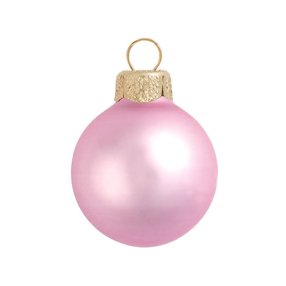 6ct Matte Pale Pink Glass Ball Christmas Ornaments 4" (100mm)