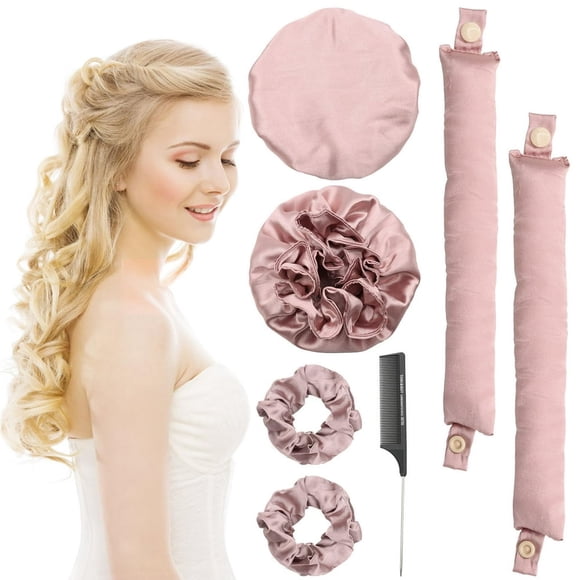 MesaSe 2 Pairs Heatless Hair Curlers Heatless Curlers Headband Bun Bons Satin Heatless Curls Set Heatless Curling Rod Heatless Curling Set For Sleeping Overnight Lazy Curlers DIY Hair S