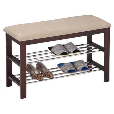 Inroom Designs Upholstered Shoe Storage Bench Walmart Com