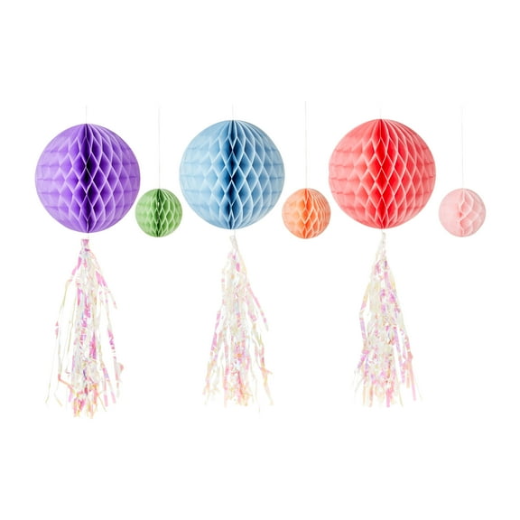Multicolor Pastel Honeycomb Hanging Decorations, 6 Pieces, by Way To Celebrate