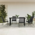 thumbnail image 1 of vidaXL 5 Piece Garden Dining Set Black Steel and Textilene, 1 of 5