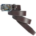 thumbnail image 4 of Cinturón de cuero informal para hombre con hebil decorativos Cinturón de diseñador de vaquero Pantalones s Pantalones , Marrón BLESIY cinturones de cintura, 4 of 6