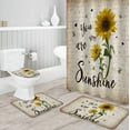 thumbnail image 1 of FMSHPON Rustic Sunflower 4 Piece Bathroom Set Shower Curtain Bath Rug Contour Mat and Toilet Lid Cover, 1 of 7