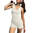 thumbnail image 5 of Coduop Women Sleeveless Yoga Playsuits High Waist Short Jumpsuit Workout Ribbed Bodysuit, 5 of 8