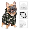 thumbnail image 3 of Fotbe Daisy Print Small Dog Sweater Hoodies Pet Grey Hooded Soft Fleece Sweatshirts with Pocket Fall Winter Puppy Cat Sweaters Warm Clothes-X-Small, 3 of 7