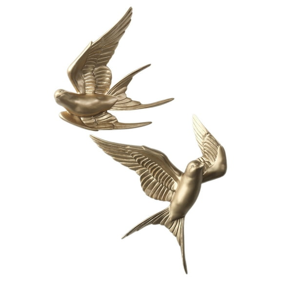 2pcs Resin Bird Wall Art Wall Hanging Ornament Bird Wall Decor for Living Room Bedroom