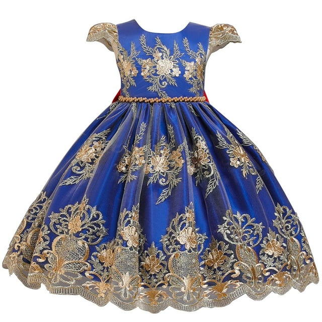 Robes de Demoiselles d'Honneur pour Filles Tout-Petits Princesse Robe de Fête de Mariage