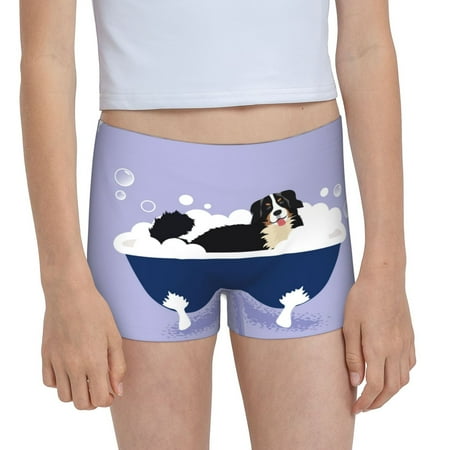 Pofeuu Bernese Mountain Dog Sitting Bath Tub Print Soft Cotton Girls Boyshort panties Toddler Underwear-X-Large