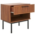 thumbnail image 5 of SAFAVIEH Axelle Modern 1 Drawer Nightstand,Walnut/Black, 5 of 14