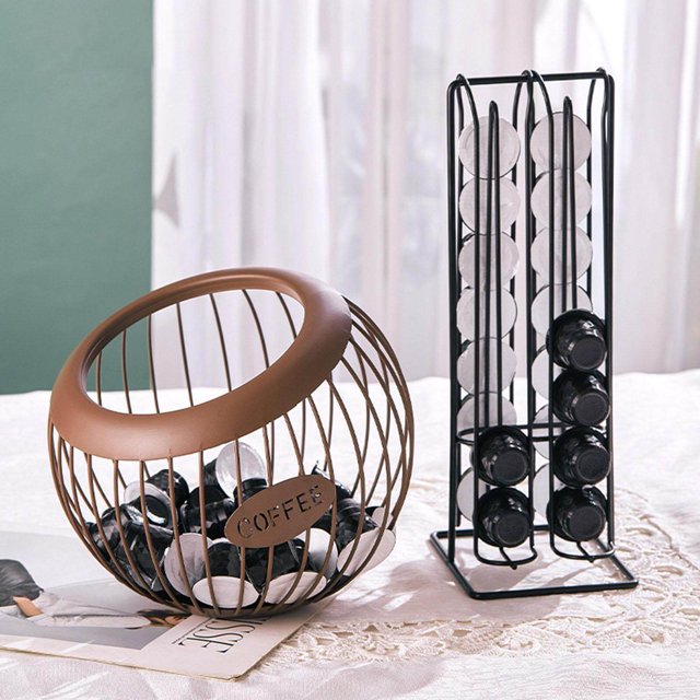 fastboy Assembly Coffee Capsule Storage Basket Recycling , Black for Office Bar