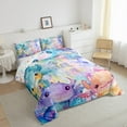 thumbnail image 3 of jejeloiu Lovely Axolotl Salamander Bedding Comforter Set,Watercolor Ink Painting Twin Comforter Sets,Abstract Aesthetic Art Bedding Set For Teens,Ultra Soft Home Decor Reversible,2 Pieces, 3 of 8