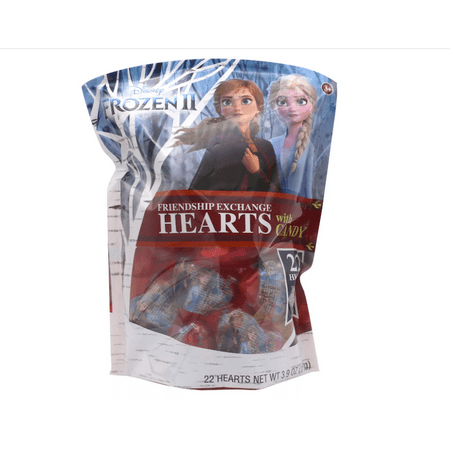 2 Pack Frozen 2 Valentine's Day Exchange Plastic Hearts - 44 total