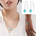 thumbnail image 4 of Conjunto Collar Pulsera Aretes Tiffany E Co Plata 925 Azul Corazón Set Colgantes Pendientes Con Bolsa De Terciopelo, 4 of 4