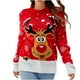 thumbnail image 2 of Suéter de cuello redondo de moda para mujer, suéter de punto con estampado navideño, blusa superior, suéter para mujer, 2 of 6