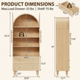 thumbnail image 6 of Walsunny Arched Freestanding Bathroom Storage Cabinet with Drawers Glass Doors, Wooden Tall Cabinet with Shelves, Space-Saving Organizer for Bathroom, Natural Wood Color, 6 of 8