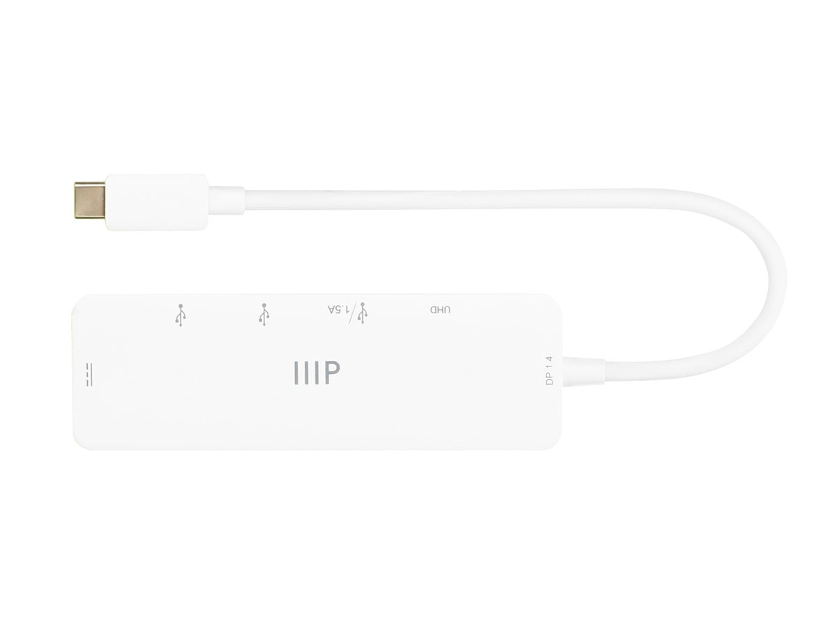 Monoprice 5-in-1 USB-C to 4K HDMI Display Adapter and USB Hub (4K@60Hz) Fast Charge, 100W PD 3.0, Docking Station Dongle for MacBook Air Pro and More