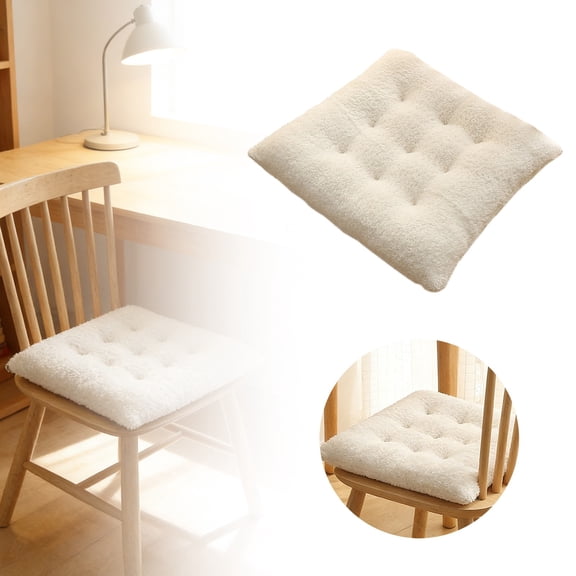 16*16" Plush Square Chair Cushion, Soft Tufted Seat Pad with Non- Ties for Dining Chairs & Office Seats