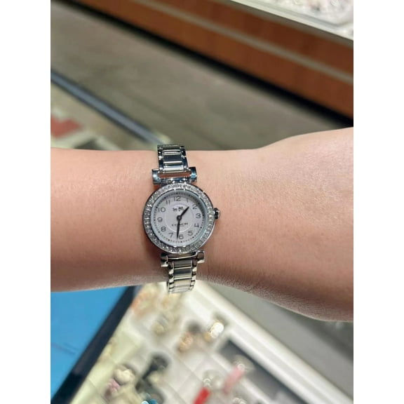 Coach 14502402 Madison Silver Tone Stainless Steel Crystal Glitz Watch