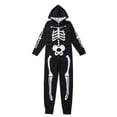 thumbnail image 2 of SYNPOS Halloween Parent-Child Warm Family Matching Jumpsuit Holiday Cosplay Pajamas 3D Skeleton Print One Piece Hooded Sleepwear Loungewear for Adult Kids Party, 2 of 6