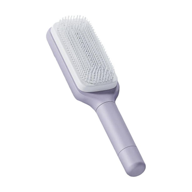 Cepillo Desenredante Sunnimix herramienta de belleza autolimpiante para cabello húmedo y seco Violeta