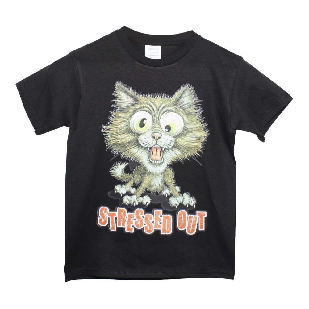 stressed out cat shirt