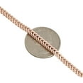 thumbnail image 3 of Real 10K Rose Gold 3D Hollow Franco Box Link Chain 3mm Necklace 24 Inches, 3 of 5