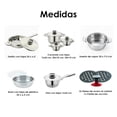 thumbnail image 4 of Batería de Acero Inoxidable Quirúrgico 16 Piezas Ready Cook Tapas De Vidrio Templado con Válvula de Vapor, 4 of 13