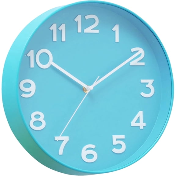 12.25 Inch Pop Yellow Wall Clock, Analog, Quartz Movement, Polypropylene with Glass Cover, 1 AA Battery (Not Included)