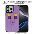 thumbnail image 2 of TECH CIRCLE for iPhone 15 Pro Wallet Case 6.1" 2023, PU Leather Back Cover Case with Stand Function, Built-in Card Slots & Mirror, Portable Lightweight Case with Shoulder Strap & Lanyard, Purple, 2 of 10