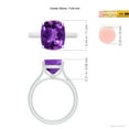 thumbnail image 4 of ANGARA Natural Cushion 3.5 ct Amethyst Solitaire Ring with Hidden Accents in 14K White Gold for Women (Size-11x9mm) | February Birthstone, Anniversary, Jewelry Gift for Women | Natural Amethyst Ring, 4 of 9
