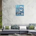 thumbnail image 6 of Bathroom Nautical Wall Art Modern Starfish Anchor Lighthouse Pictures Wall Decor Navy Blue Ocean Home Decor Modern House Decoration Canvas Painting Prints for Bathroom Living Room 12"x16", 6 of 6