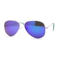thumbnail image 1 of Child Size Kids Color Mirror Classic Iconic Tear Drop Officer Sunglasses Silver Green Blue Mirror, 1 of 4