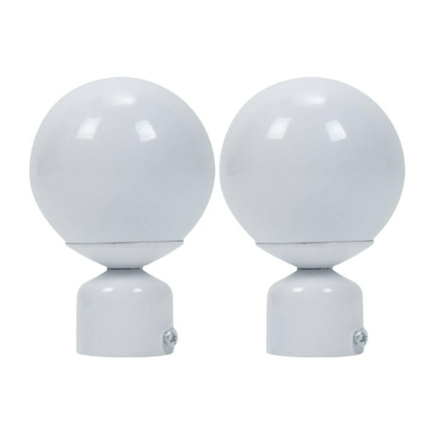 2 piezas de remates para barra de cortina de ventana, extremos de barra de cortina, cortinas de hierro portátiles modernas Blanco