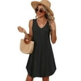 thumbnail image 5 of Ronuti Dresses for Women 2026 Fashion Loose V Neck Sleeveless Dress Sundresses, 5 of 9