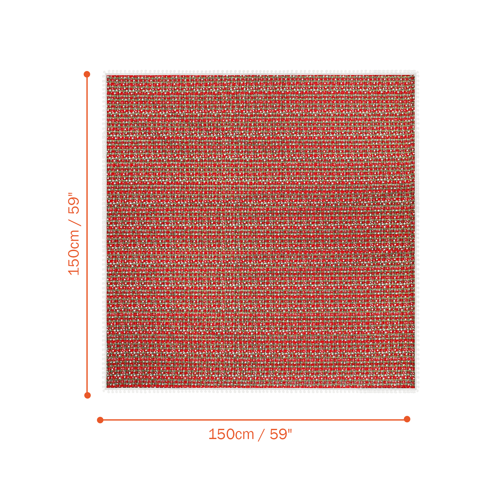 Christmas Plaid Tablecloth with Snowflake Pattern, 100% Terylene Waterproof Table Cover for Holiday Parties 59 x 59in