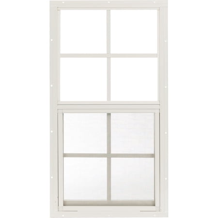 Shed Windows 14x27 (1-Pack) | Sliding Windows with Tempered Glass & Screens | Flush Mount, White Aluminum Frames for Sheds, Chicken Coops & Playhouses