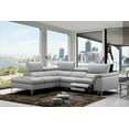 thumbnail image 2 of Viola Premium Leather Sectional in Left Hand Facing Chaise, Light Grey, 2 of 3