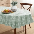 thumbnail image 3 of Home Bargains Plus Sage Green Grapevine Print 60 x 84 inch Oval Vinyl Tablecloth with Flannel Backing, 3 of 9