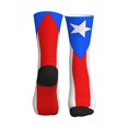 thumbnail image 2 of Men's Pr Puerto Rico-Flag Novelty Athletic Socks Women's Digital Printing Funky Patterned Crew Socks, 2 of 7