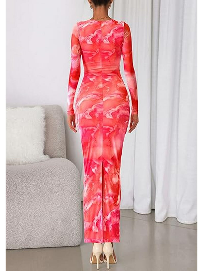 PRETTYGARDEN Women's Bodycon Maxi Dress Fall Spring Fashion Long