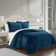 thumbnail image 2 of Chic Home Tiana 3-Piece Geometric Quilt Set, King, Blue, 2 of 5
