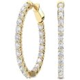 thumbnail image 2 of Guru Jewellers 1.80 Ctw Oval Cut White Diamond Engagement Clip On Hoop Huggie Earring's 925 Sterling Silver 14K Yellow Gold Plated For Women's, 2 of 2