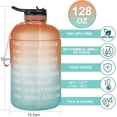 thumbnail image 2 of Biwat 1 Gallon Motivational Water Bottle with Time Marker & Straw, 128 oz Large One Gallon Water Bottle with 2 Lids (Chug and Straw) BPA Free Big Water Jug for Sports, 2 of 4